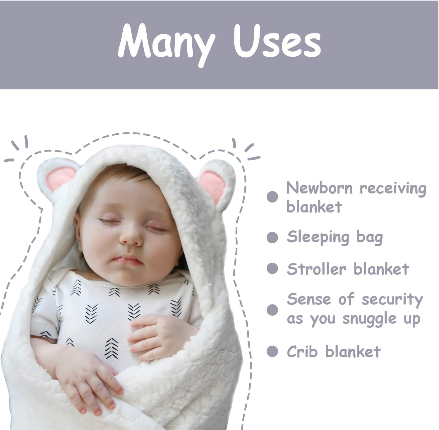 - Baby Swaddle Blanket, Cute Bear Organic Receiving Swaddling Wrap, Newborn Baby Girl Soft Plush Registry Gift (Pink 3-6M)