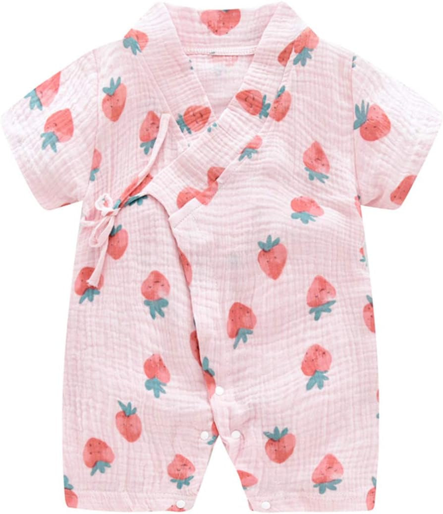 Baby Kimono Robe Newborn Cotton Yarn Bodysuit Romper Infant Japanese Pajamas 0-24 Months