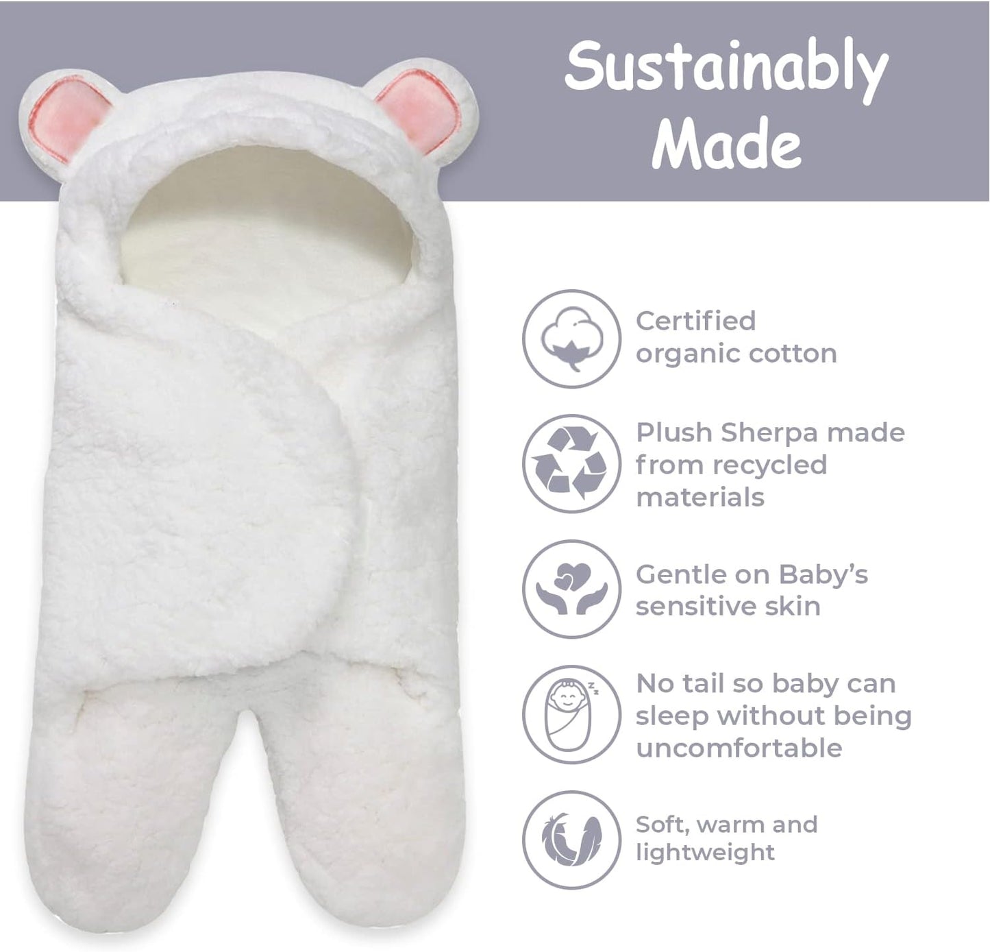 - Baby Swaddle Blanket, Cute Bear Organic Receiving Swaddling Wrap, Newborn Baby Girl Soft Plush Registry Gift (Pink 3-6M)