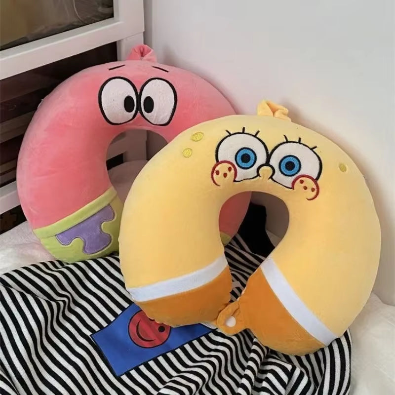 Spongebob Patrick Star U-Shaped Headrest Neck Protection Cartoon Anime Character Image Travel Sleep Aid Pillow Holiday Gift