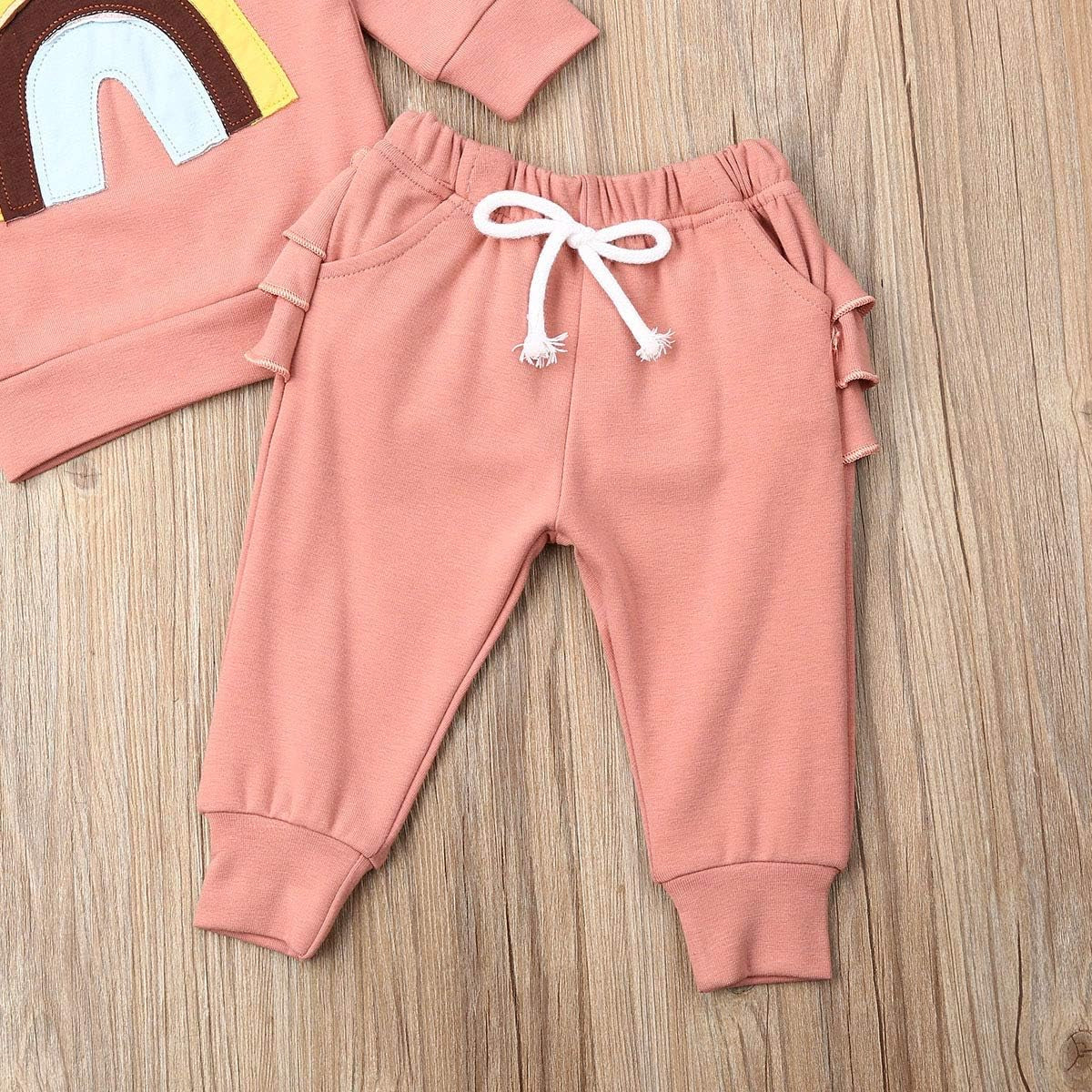 Newborn Baby Girls Clothes Cotton Suit Cute Baby Kid Infant Toddler Play Wear Rainbow Outfits