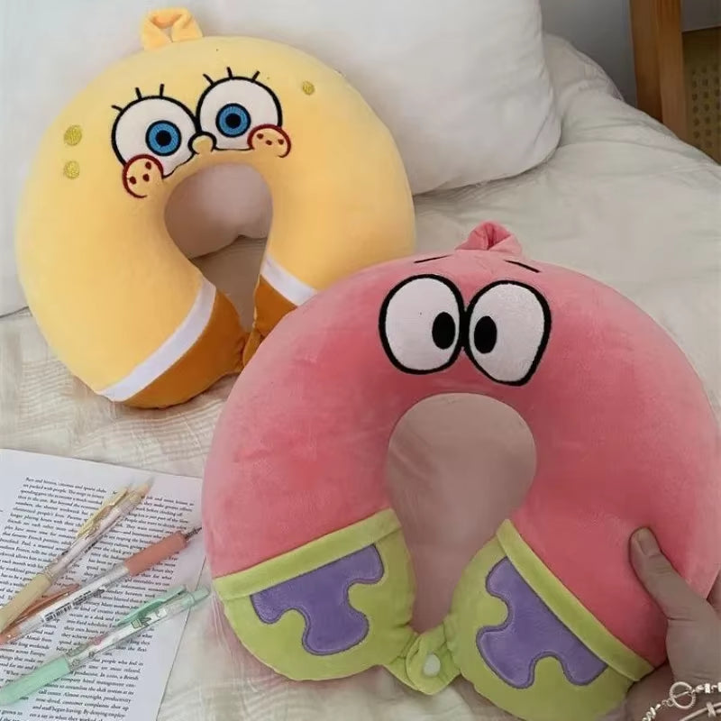 Spongebob Patrick Star U-Shaped Headrest Neck Protection Cartoon Anime Character Image Travel Sleep Aid Pillow Holiday Gift