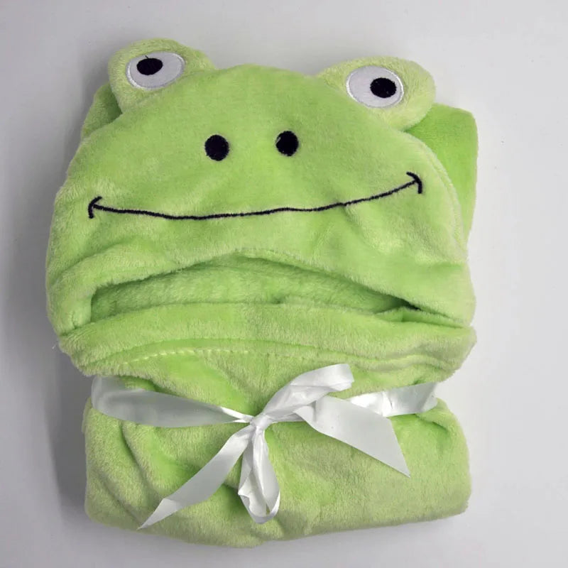 Lovely Fleece Baby Bath Towel Cute Animal Shape Kid Hooded Baby Towel Bathrobe Cloak Baby Receiving Blanket Neonatal Hold to Be