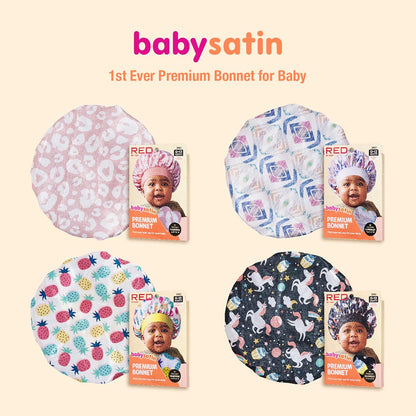 Baby Satin Bonnet Sleep Caps Hair Wraps Hair Bonnet (Pink Leopard)