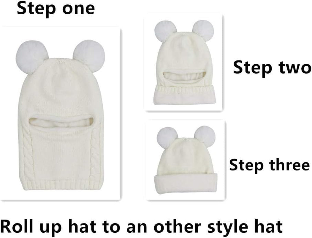 Baby Winter Hat Scarf Set, Unisex Infant Toddler Kids Hat Scarf