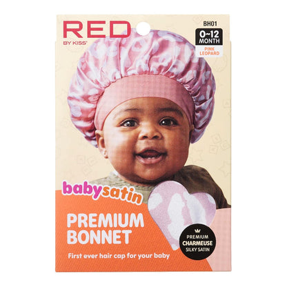 Baby Satin Bonnet Sleep Caps Hair Wraps Hair Bonnet (Pink Leopard)