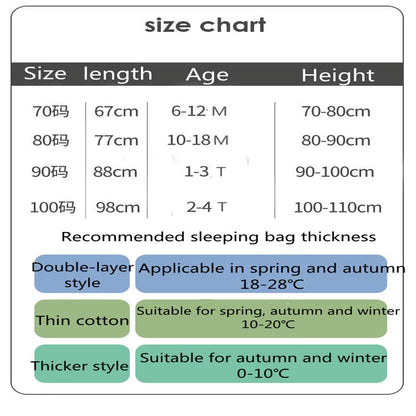 Baby Cartoon Split-Legged Sleepsacks with Detachable Sleeves for Boys Girls Children'S Sleeping Bag Autumn and Winter Thickened