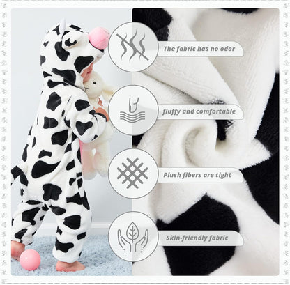 Unisex Baby Animal Costume Winter Autumn Flannel Hooded Romper Cosplay Jumpsuit