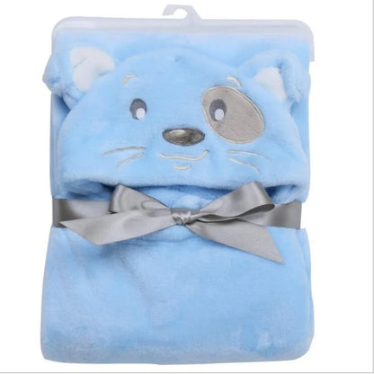 Lovely Fleece Baby Bath Towel Cute Animal Shape Kid Hooded Baby Towel Bathrobe Cloak Baby Receiving Blanket Neonatal Hold to Be