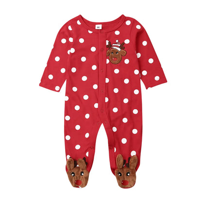 0-18M My First Christmas Baby Boy Girl Rompers Newborn Infant Baby Cartoon Deer Red Jumpsuit Playsuit Xmas Baby Costumes