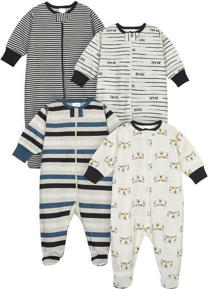 Baby Boys' 4-Pack Sleep 'N Play Footies