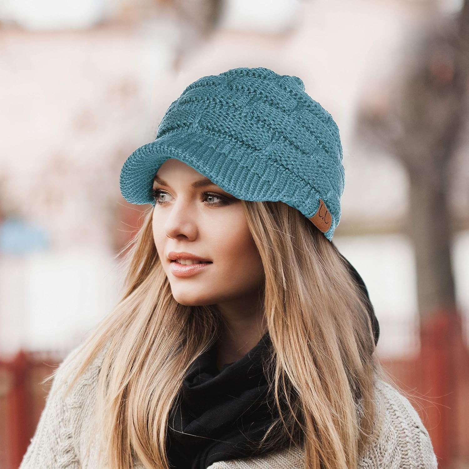 Hatsandscarf Exclusives Women'S Ribbed Knit Hat with Brim (YJ-131)(YJ-2023)