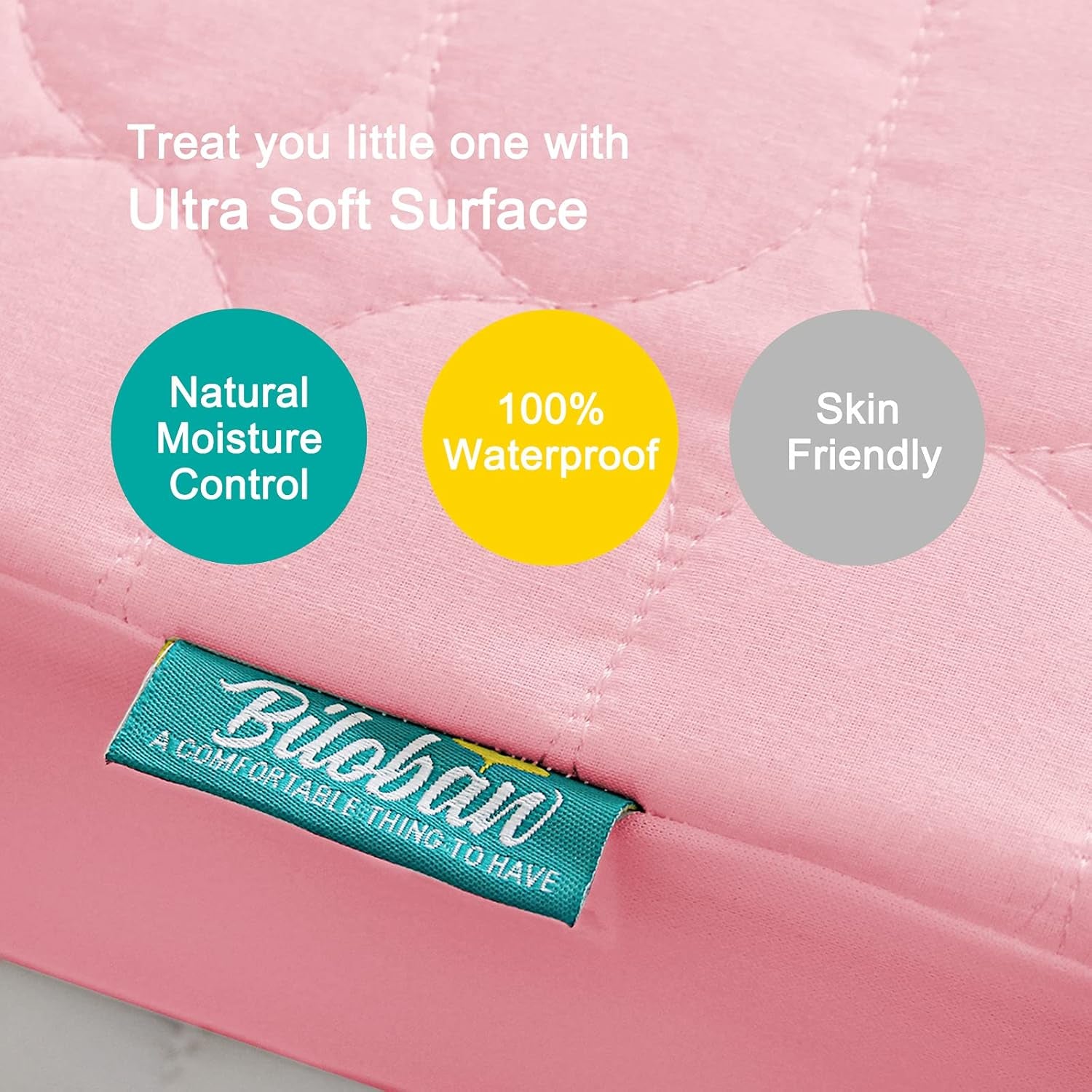 Crib Mattress Protector Pad Waterproof, Toddler Waterproof Crib Mattress Protector Cover, Machine Washable & Dryer Fit Baby Toddler Bed Mattress Protector (Standard Size 52” X 28”), Pink