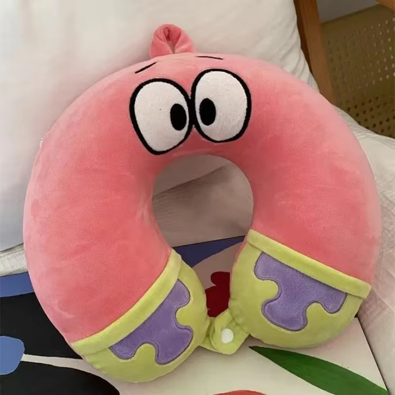 Spongebob Patrick Star U-Shaped Headrest Neck Protection Cartoon Anime Character Image Travel Sleep Aid Pillow Holiday Gift